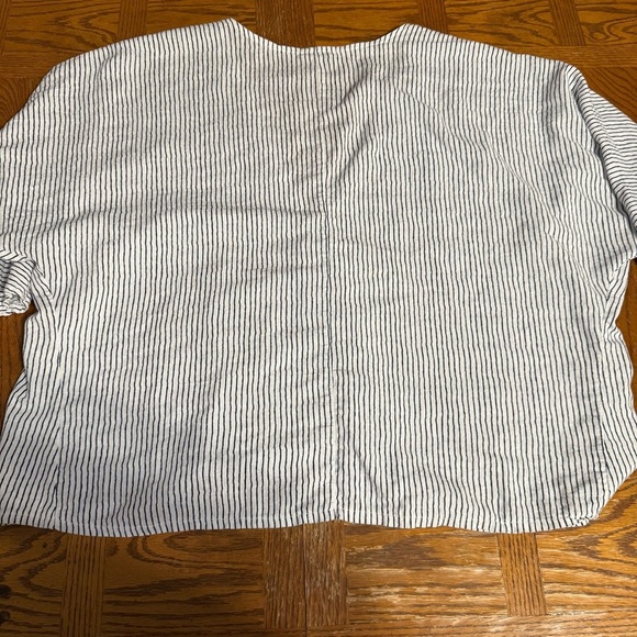 Meo Meli Linen Blend Kimono Top Cardigan Striped O/S Lagenlook Relaxed Fit Boho - Picture 14 of 16